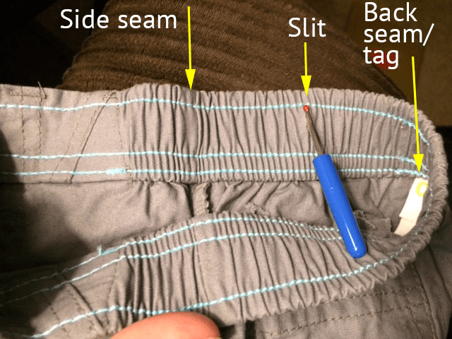 DIY Adjustable Waist Toddler Pants Step 1