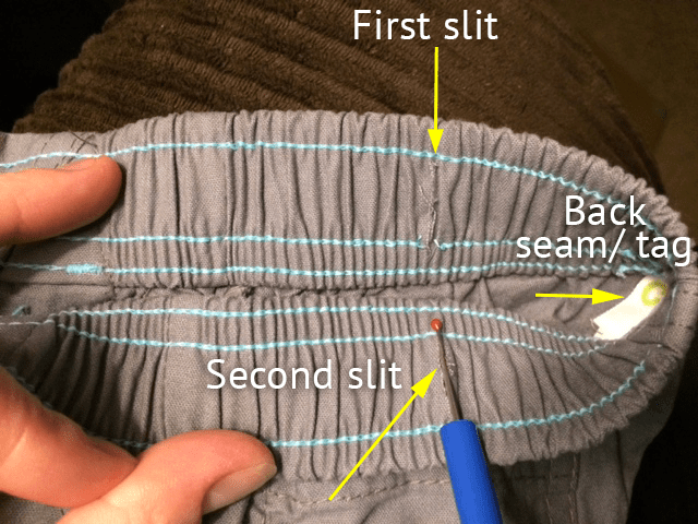 DIY Adjustable Waist Toddler Pants Step 2